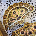 1931 Royal Crown Derby Hand painted Imari Fan shape dish
