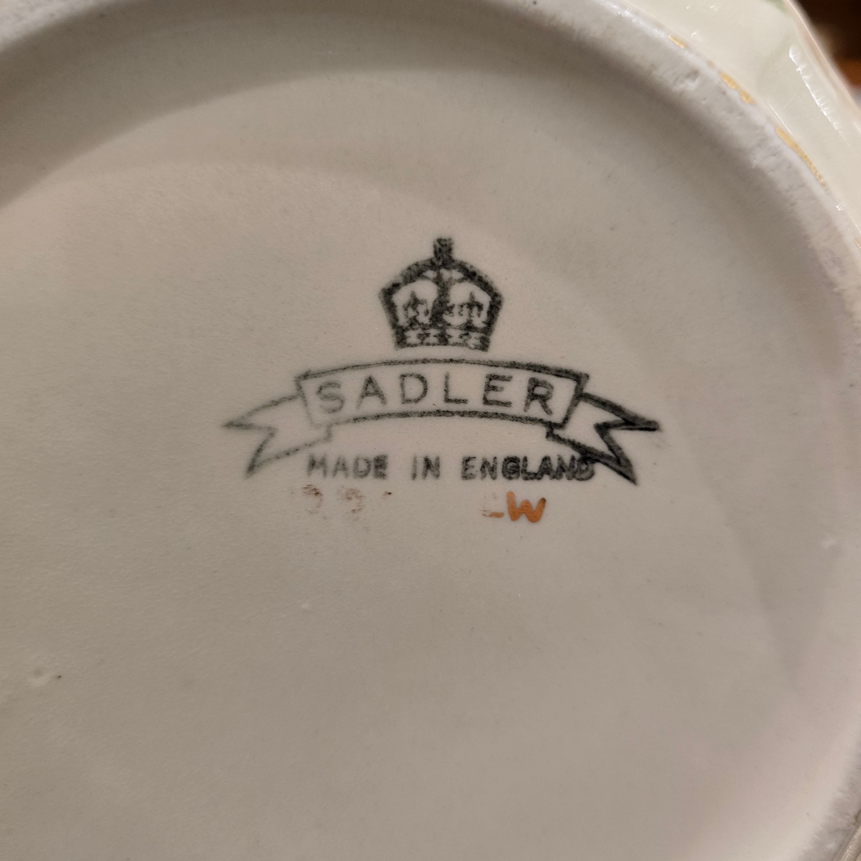 Sadler Handpainted Biscuit Barrell Logo