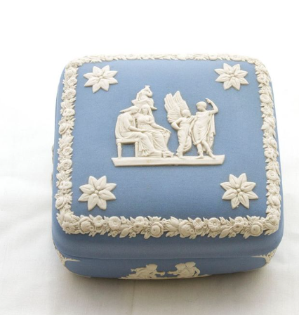 Wedgwood Jasperware Trinket Box - Light Blue