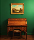 [PRE-ORDER] Edwardian Satinwood And Mahogany Inlaid Roll Top Writing Bureau
