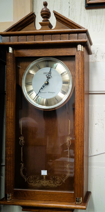 Seiko Dark Wooden Quartz Battery Westminster Chime Pendulum Wall Clock ...