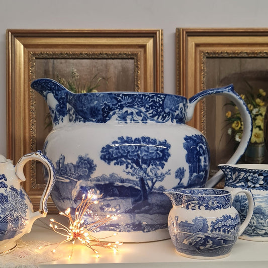 Rare Spode Hugh Blue and white big Jug