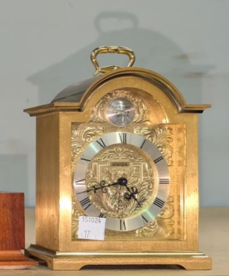 VINTAGE SWIZA 8 TEMPUS FUGIT MANTEL/DESK CLOCK