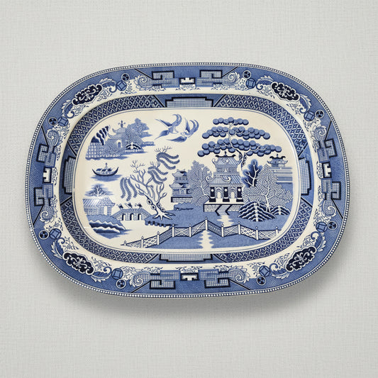 Victorian-Era Blue Willow Platter