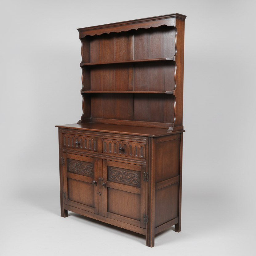 Victorian 1880 Craved Oak Dresser by Old Charm