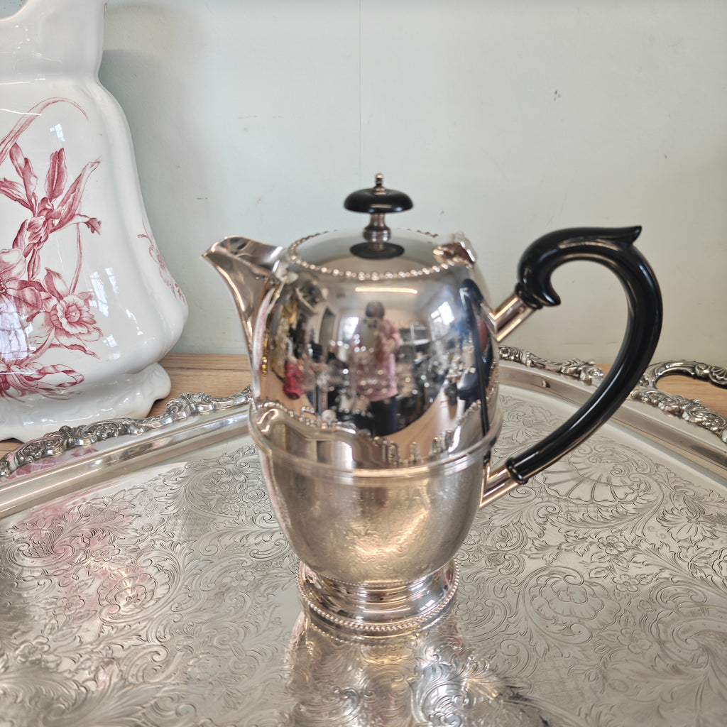 Victorian Silver Plated Teapot: Sheffield English Georgian Revival, 1910