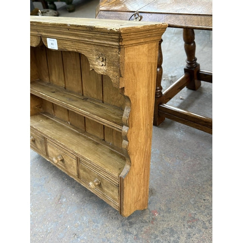 Victorian Style Carved Pine Wall Hanging Two Tier Spice Rack/Shelving Unit