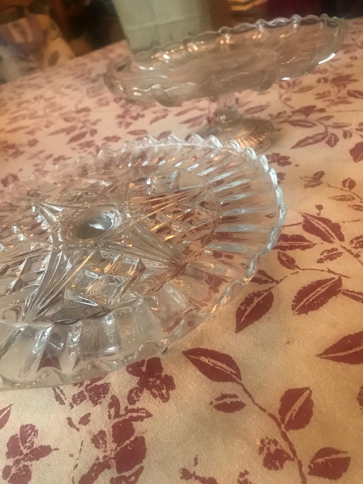 Vintage Pressed Glass Cake Stand