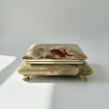 Vintage Footed Jewelry /Trinket Box Crafted From Onyx