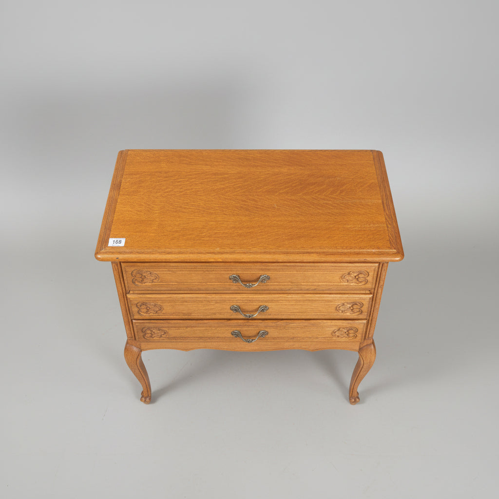 Vintage French Oak 3-Drawer Commode
