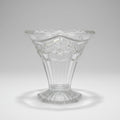 Vintage Handmade Pressed Glass Floral Vase