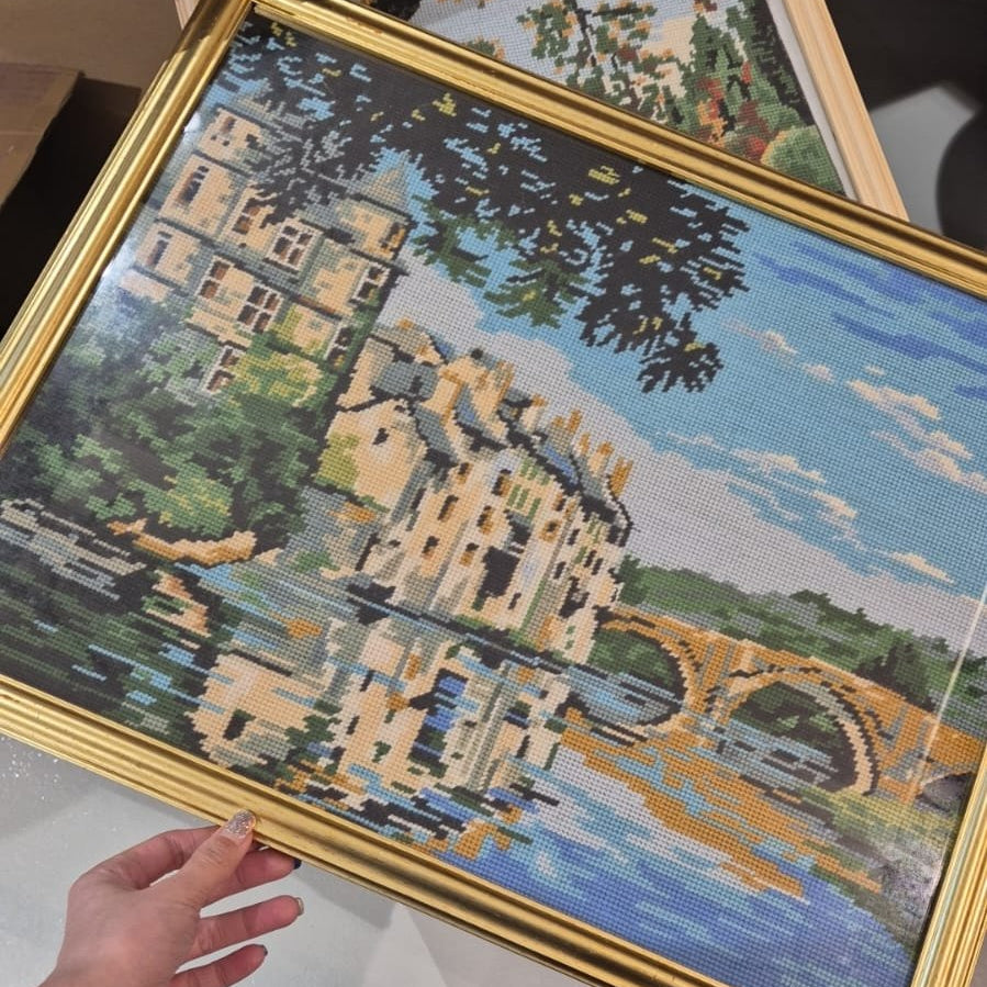 Vintage Needle Point Wall art - Bridge