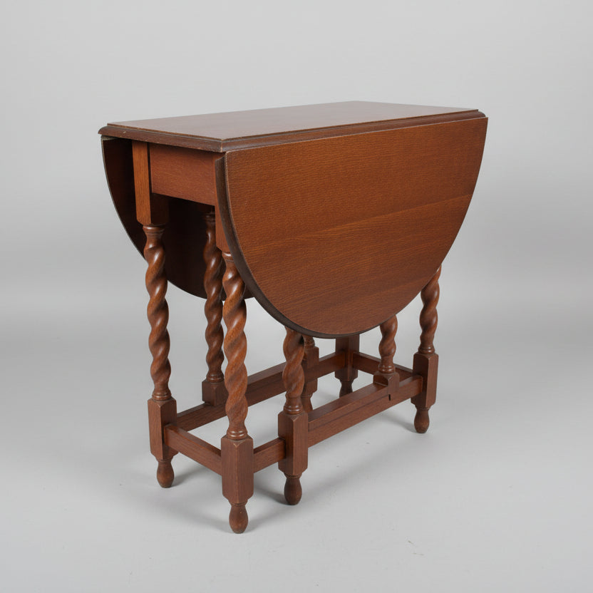 Vintage Oak Gateleg Table on Barley Twist Supports