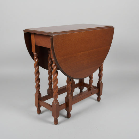 Vintage Oak Gateleg Table on Barley Twist Supports