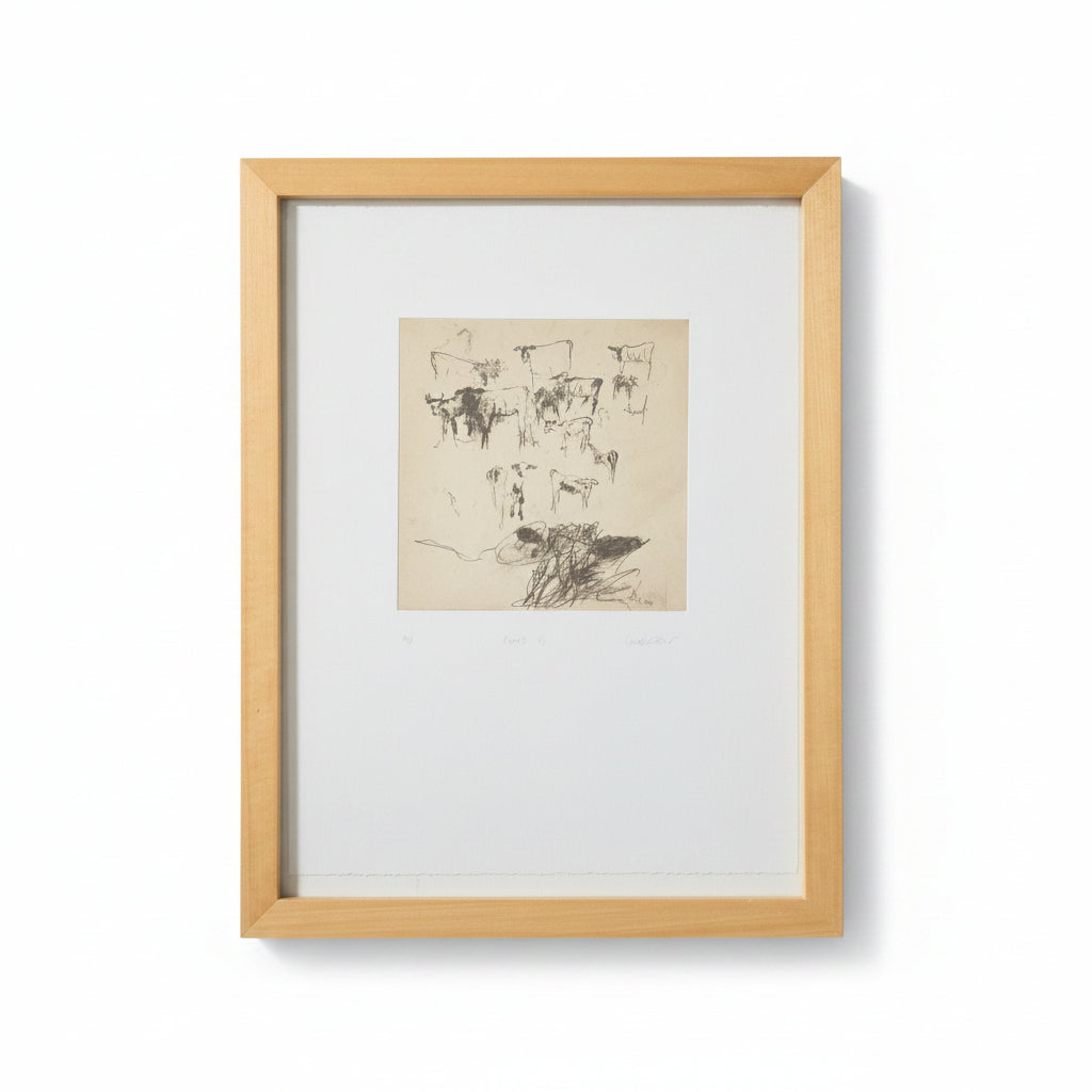 Original Sketch of Cows by Jankel Adler- (pencil)