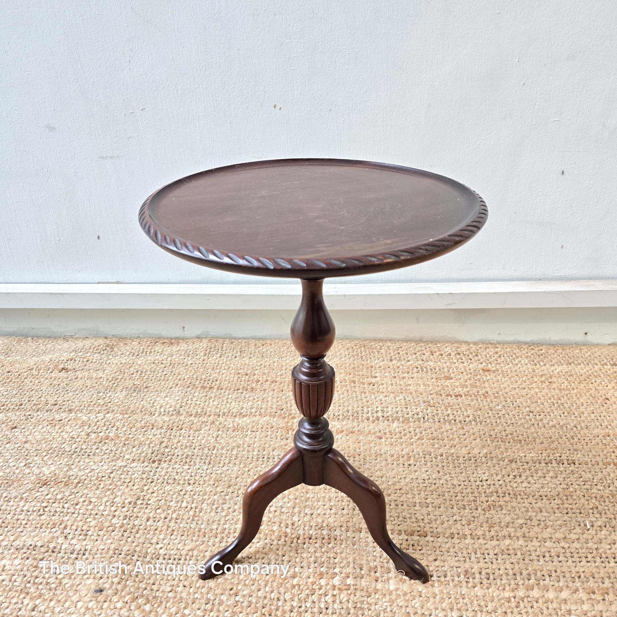 Vintage Pie-Crust Tripod Wine Table