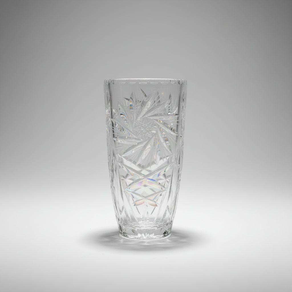 Vintage Pinwheel Star-Cut Crystal Vase