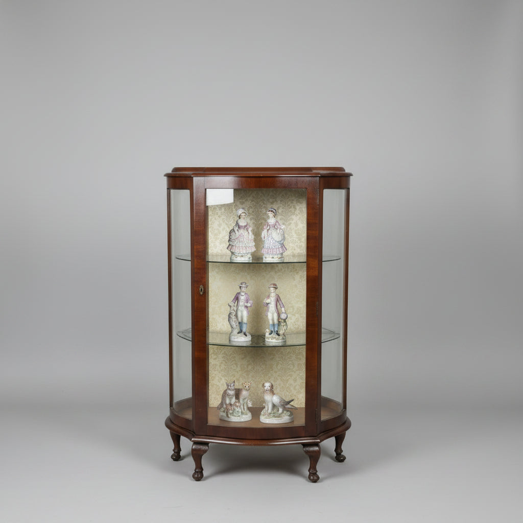 NEW ARRIVAL -Vintage Bow-Front Display Cabinet / China Cabinet, circa 1950s–1960s