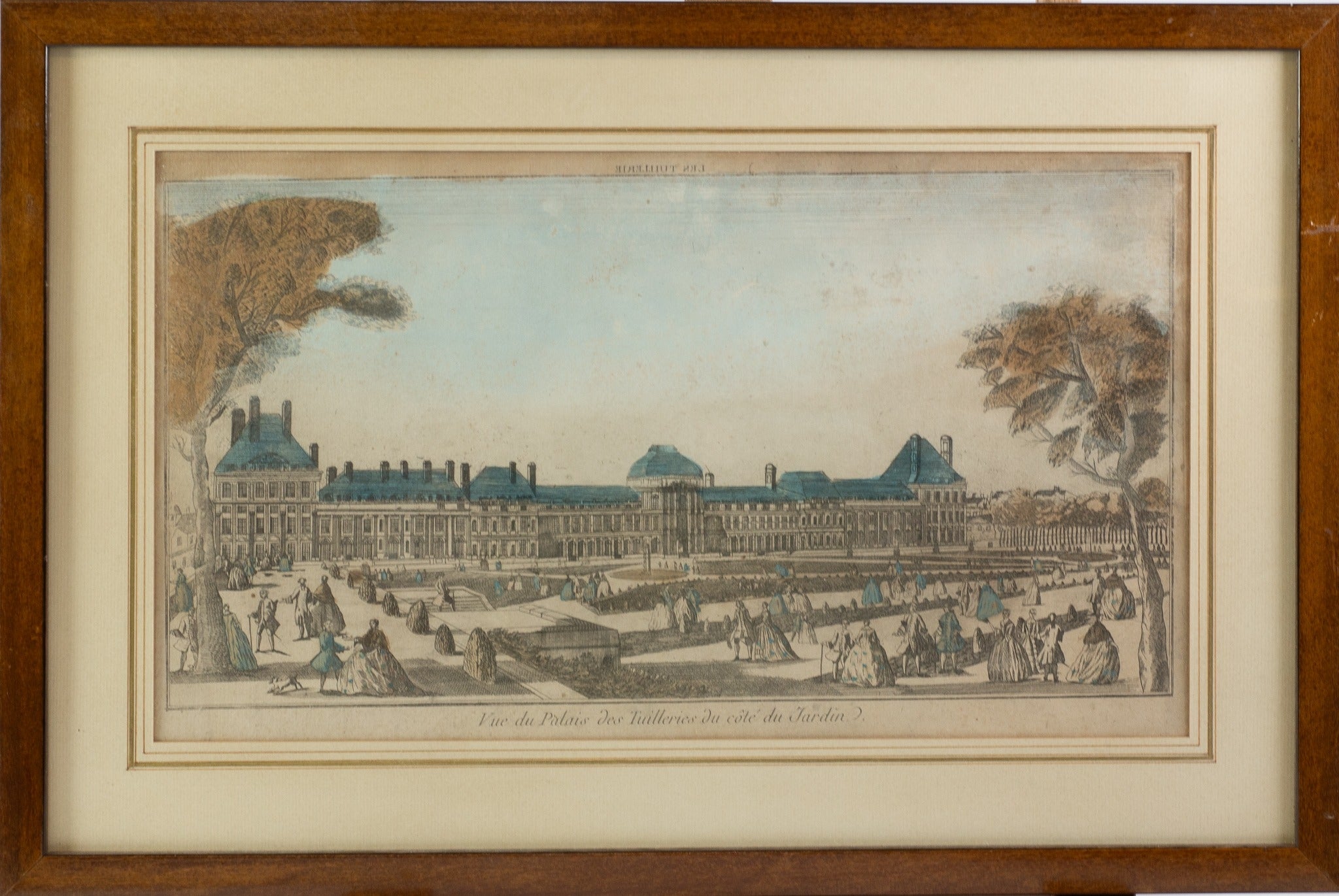 FRENCH 18TH CENTURY ENGRAVING PRINT Palais des Tuileries by Jacques Rigaud