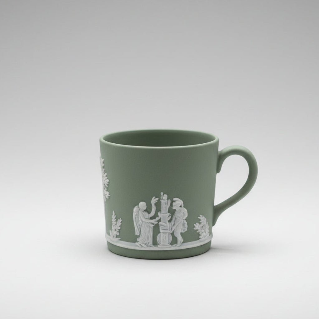 Wedgwood Jasperware Vintage Sage Green Espresso Cup Nike and the Warrior