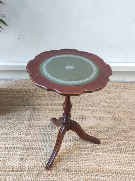 Vintage wine table with leather top