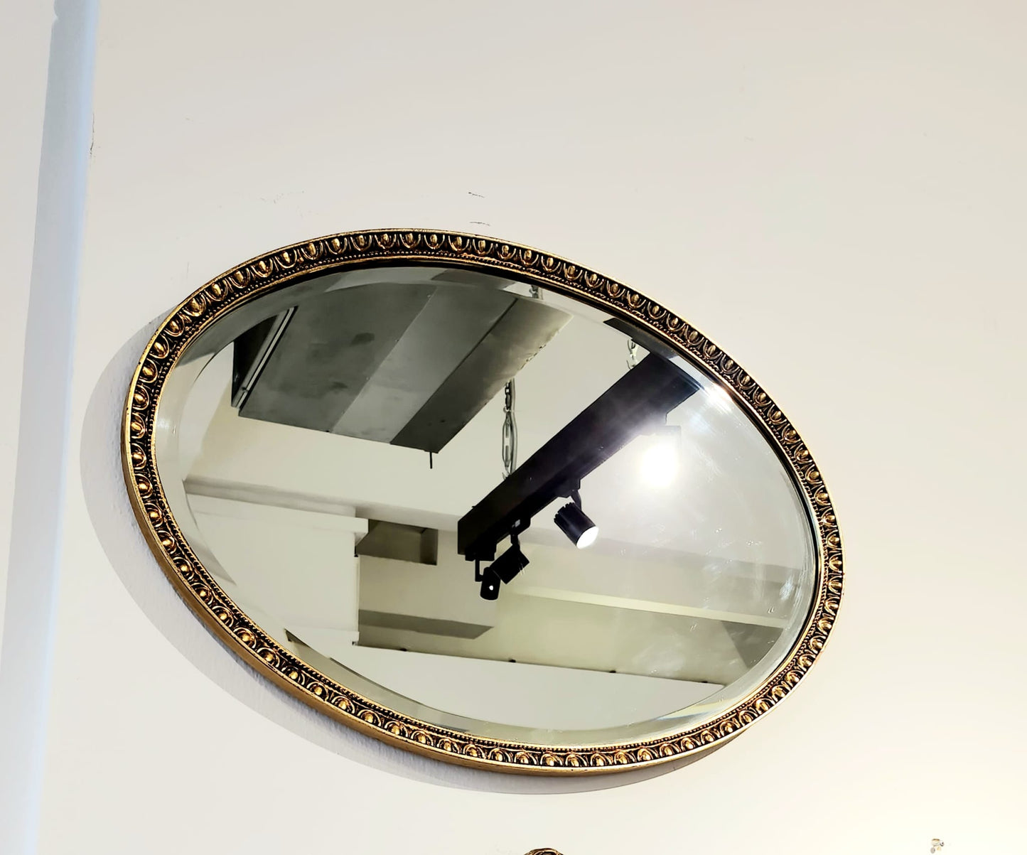Big oval shape vintage mirror