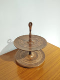 Mid century wooden cake stand