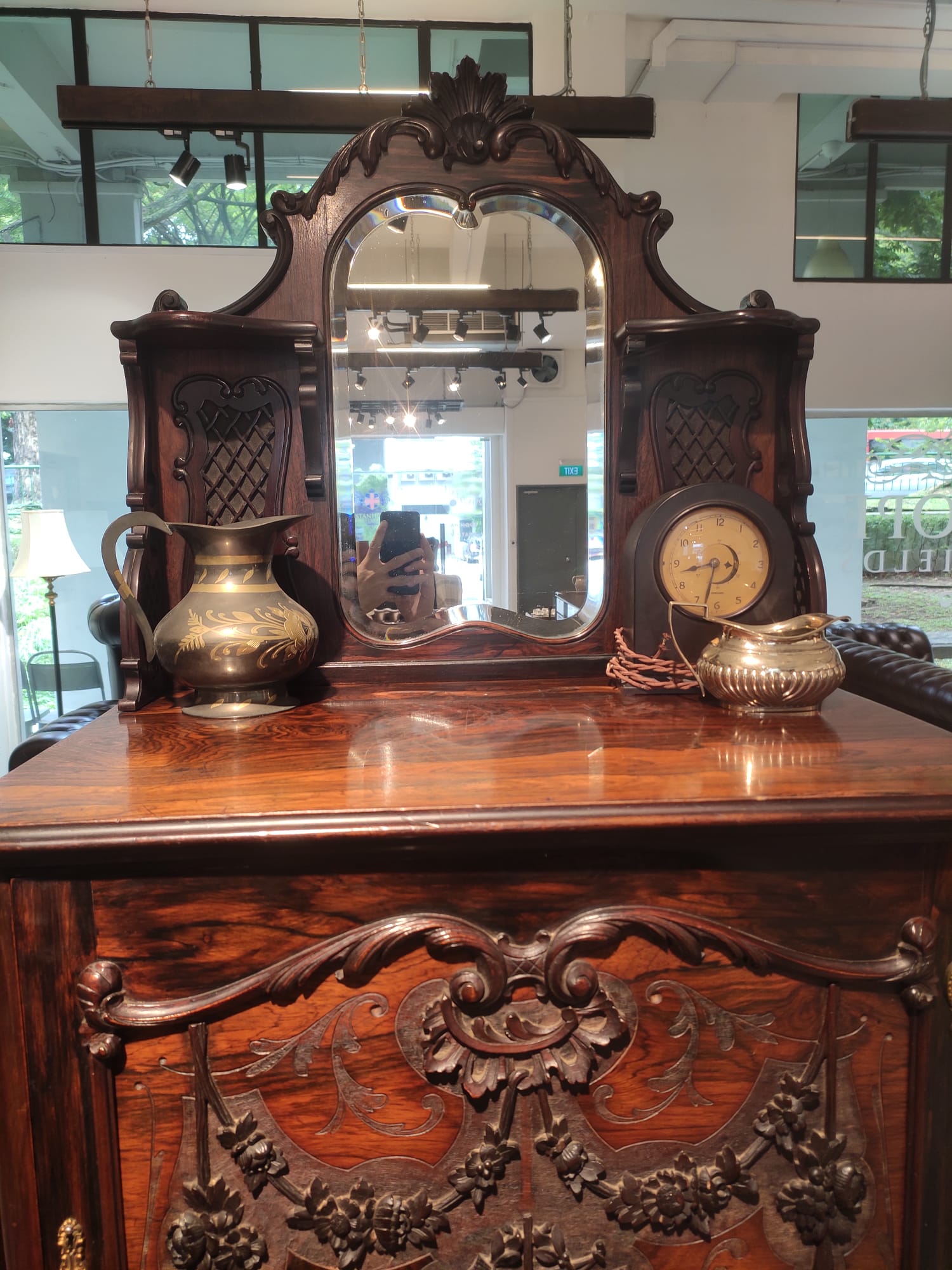 Victorian Rosewood cabinet with mirror