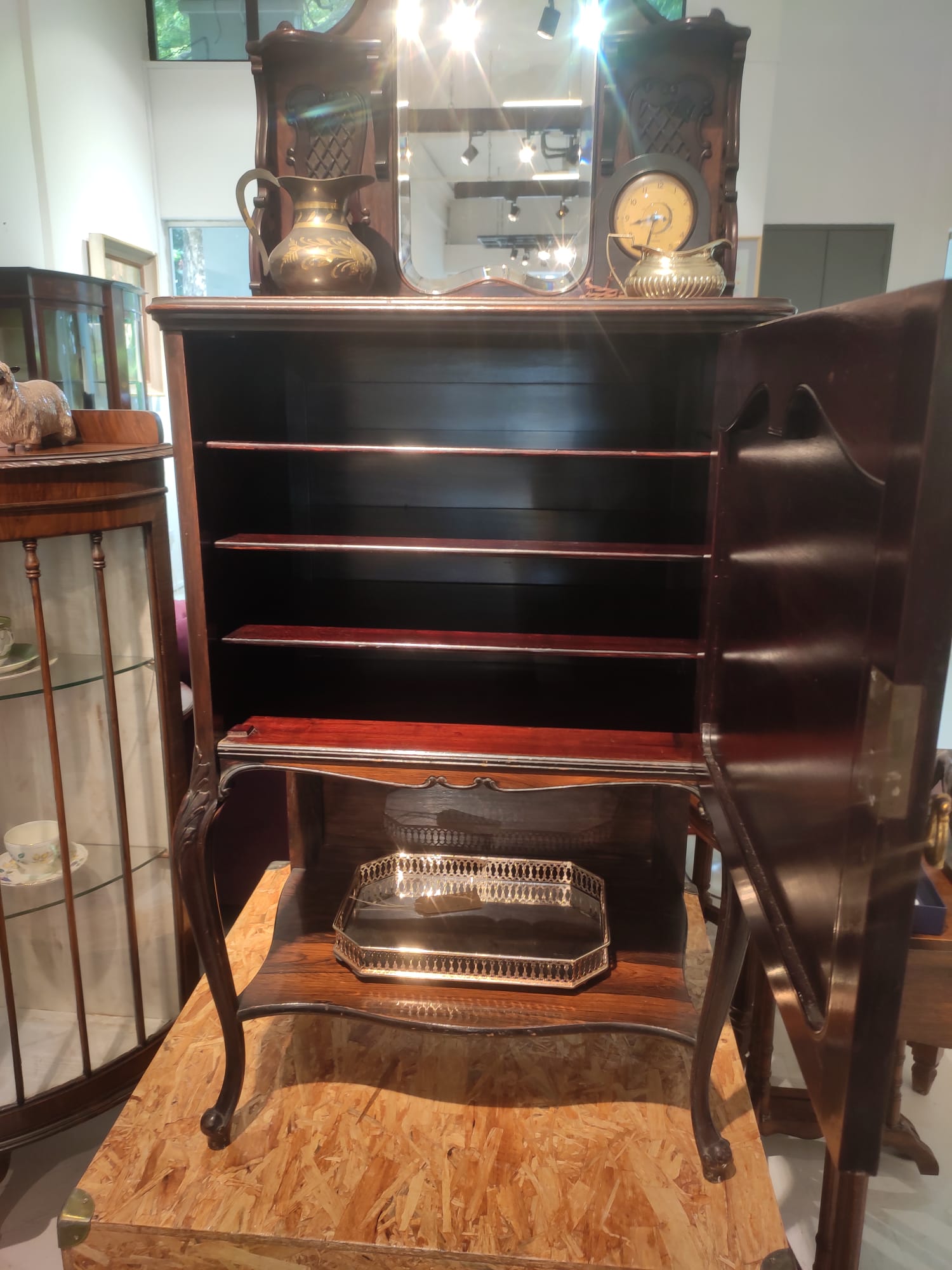 Victorian Rosewood cabinet with mirror
