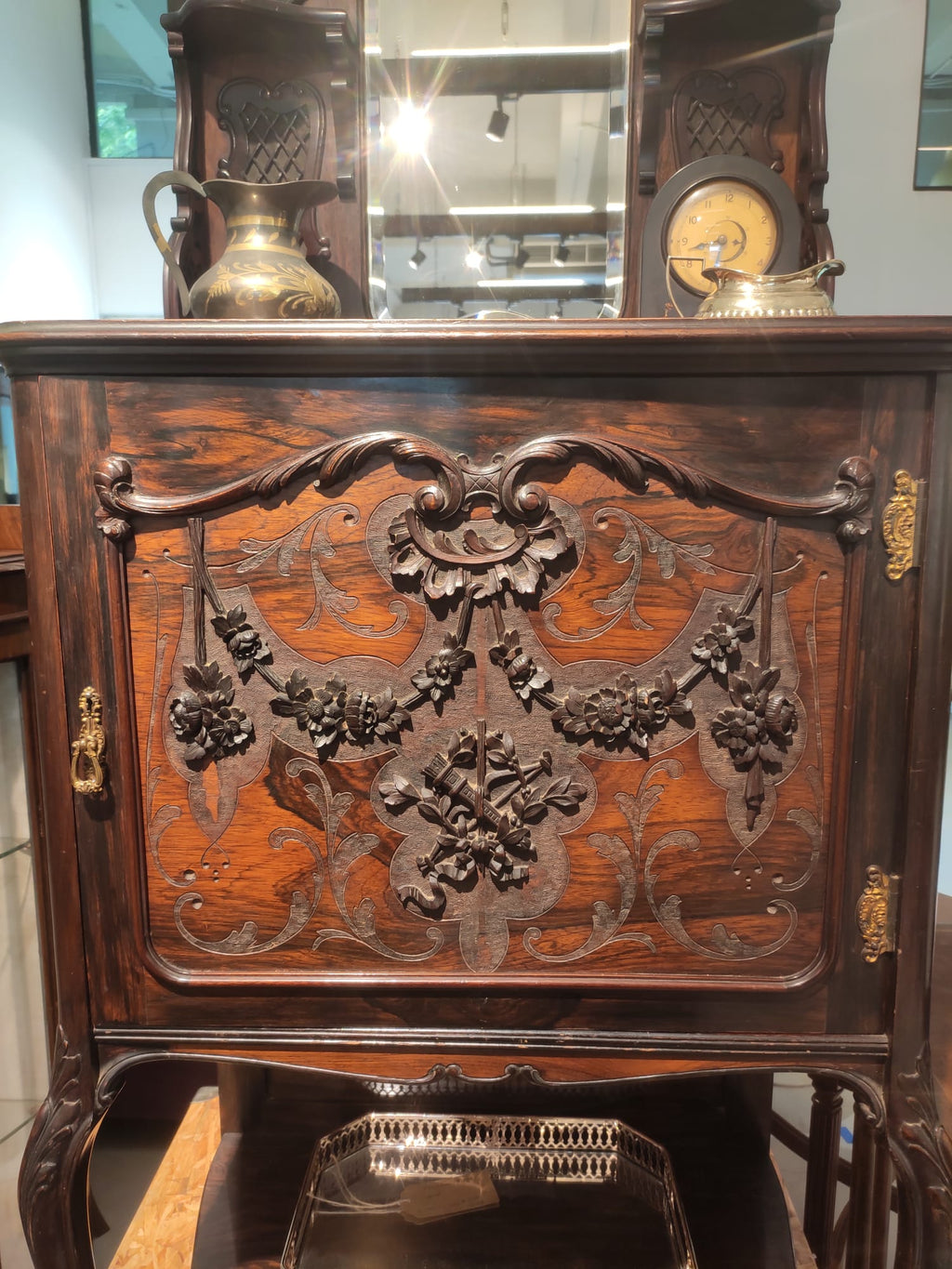 Victorian Rosewood cabinet with mirror