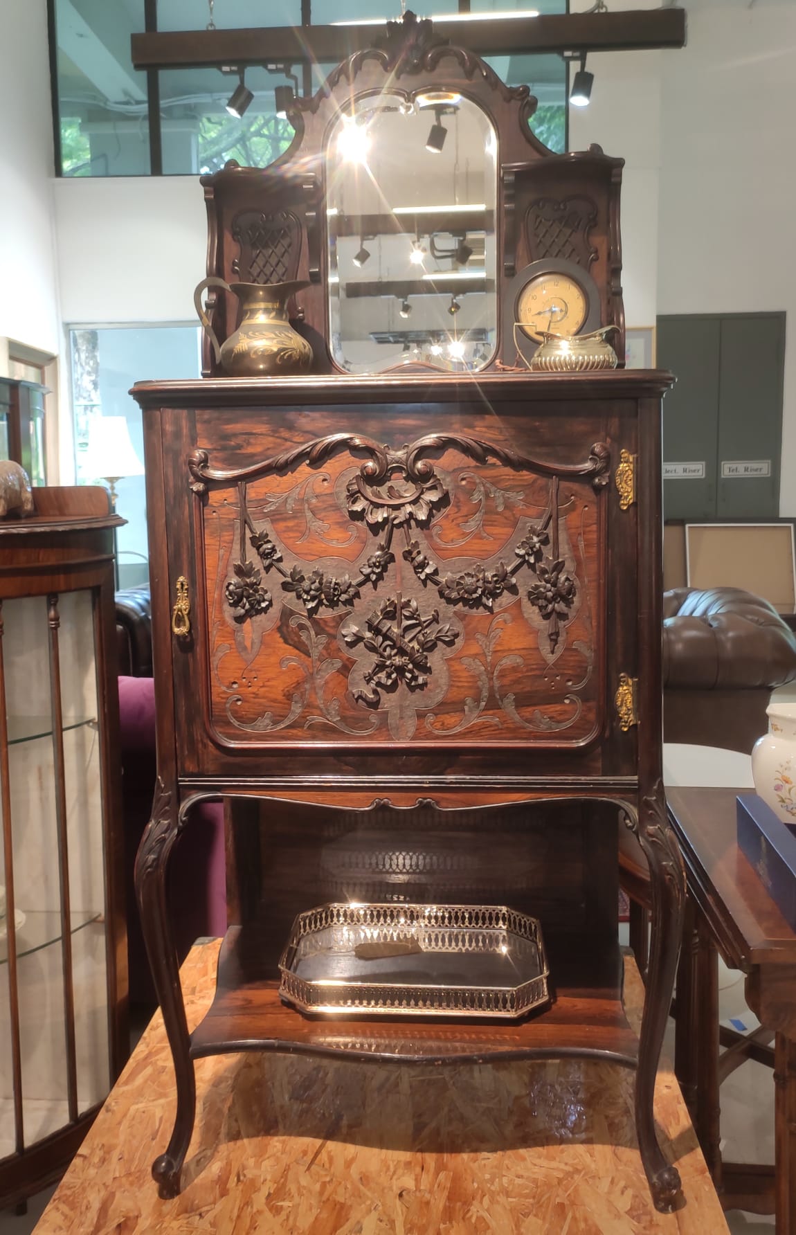 Victorian Rosewood cabinet with mirror