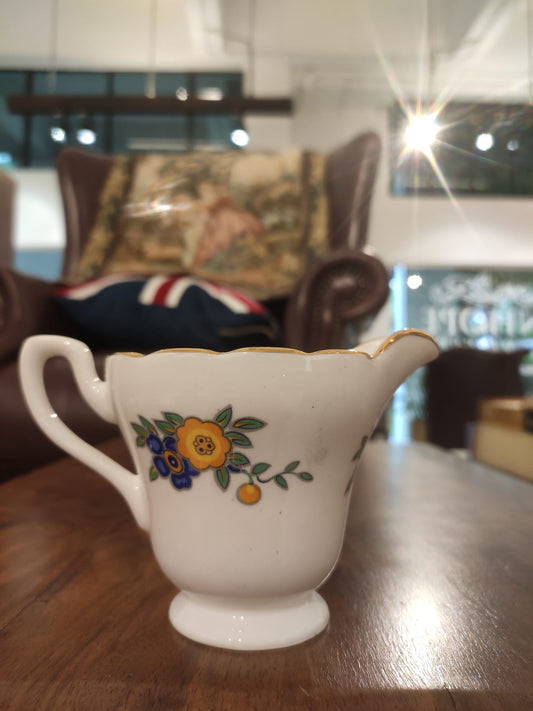 Yellow Flora Vintage Milk Jar