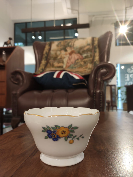 Yellow Flora Vintage  Sugar Bowl