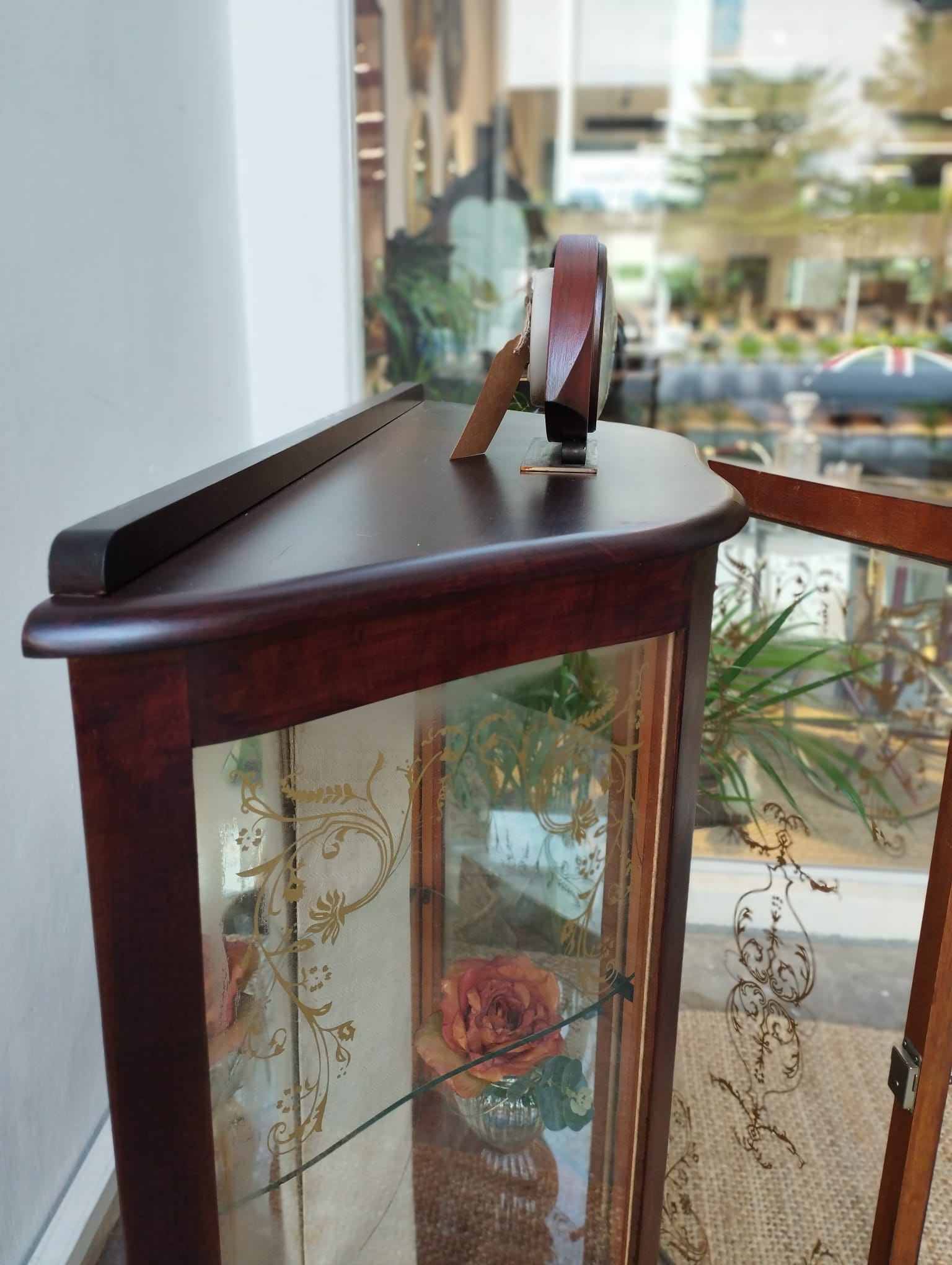 Vintage Display Cabinet with mirror Backing