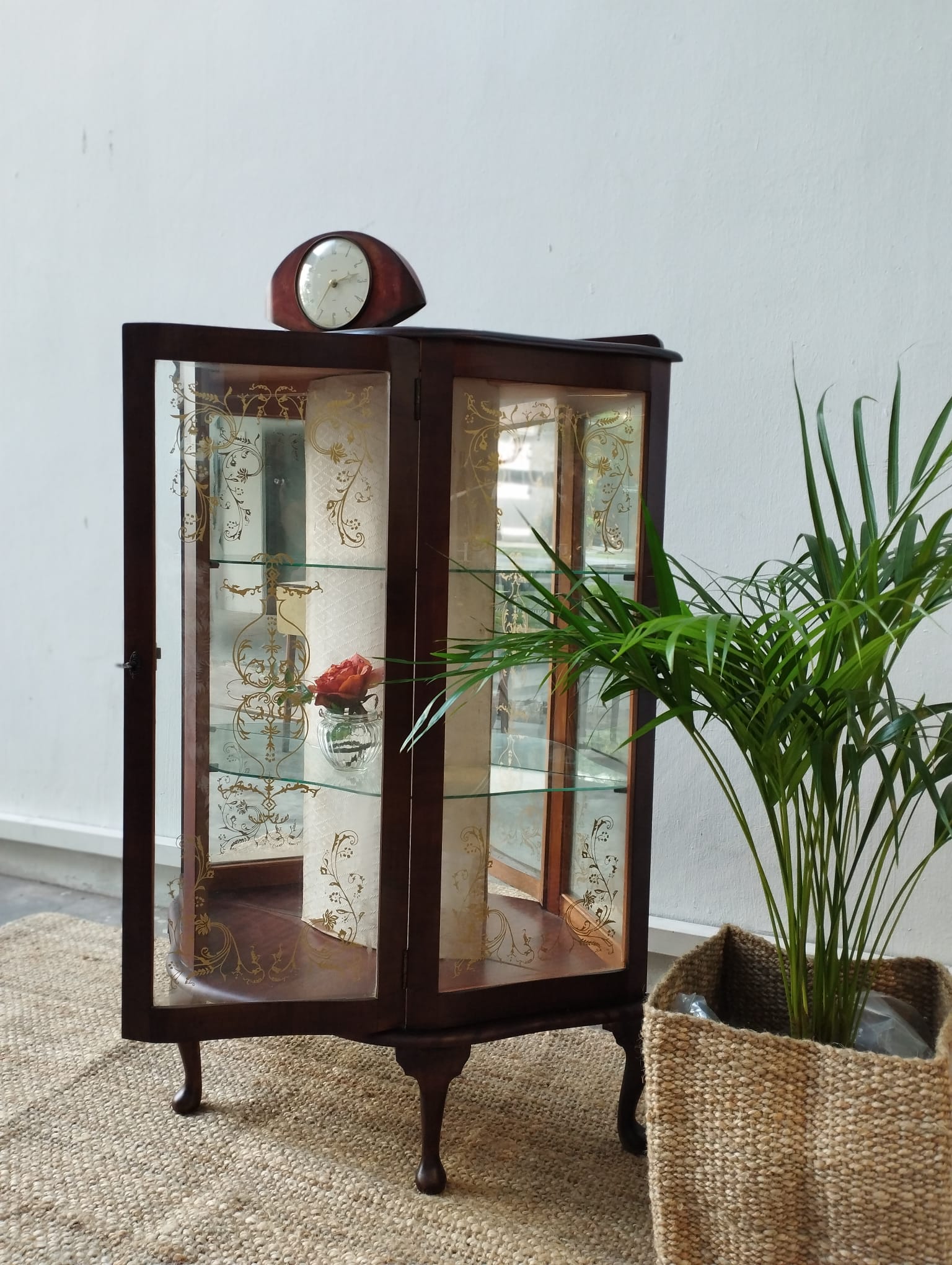 Vintage Display Cabinet with mirror Backing