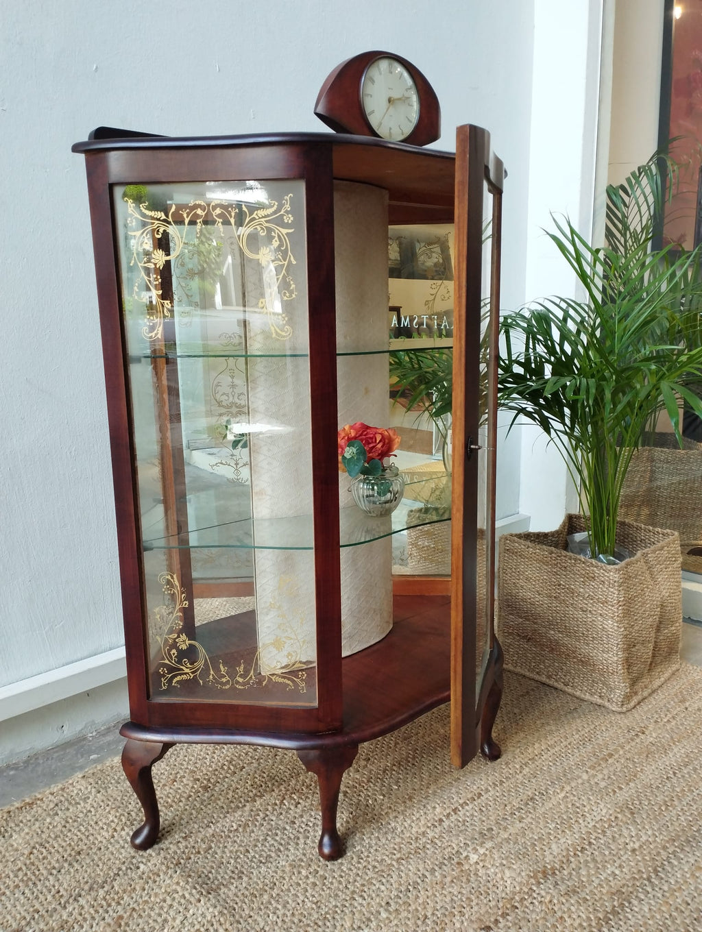 Vintage Display Cabinet with mirror Backing