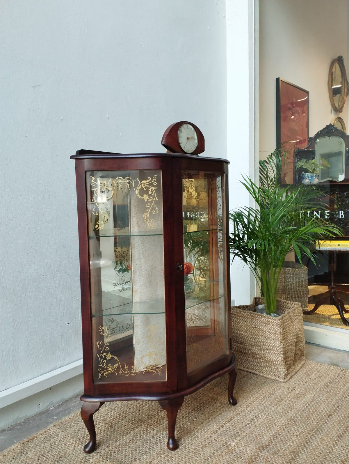 Vintage Display Cabinet with mirror Backing