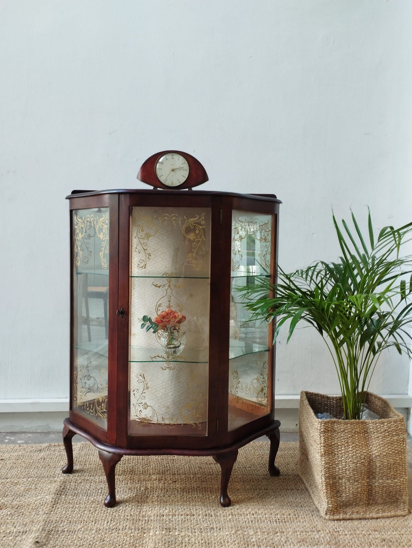 Vintage Display Cabinet with mirror Backing