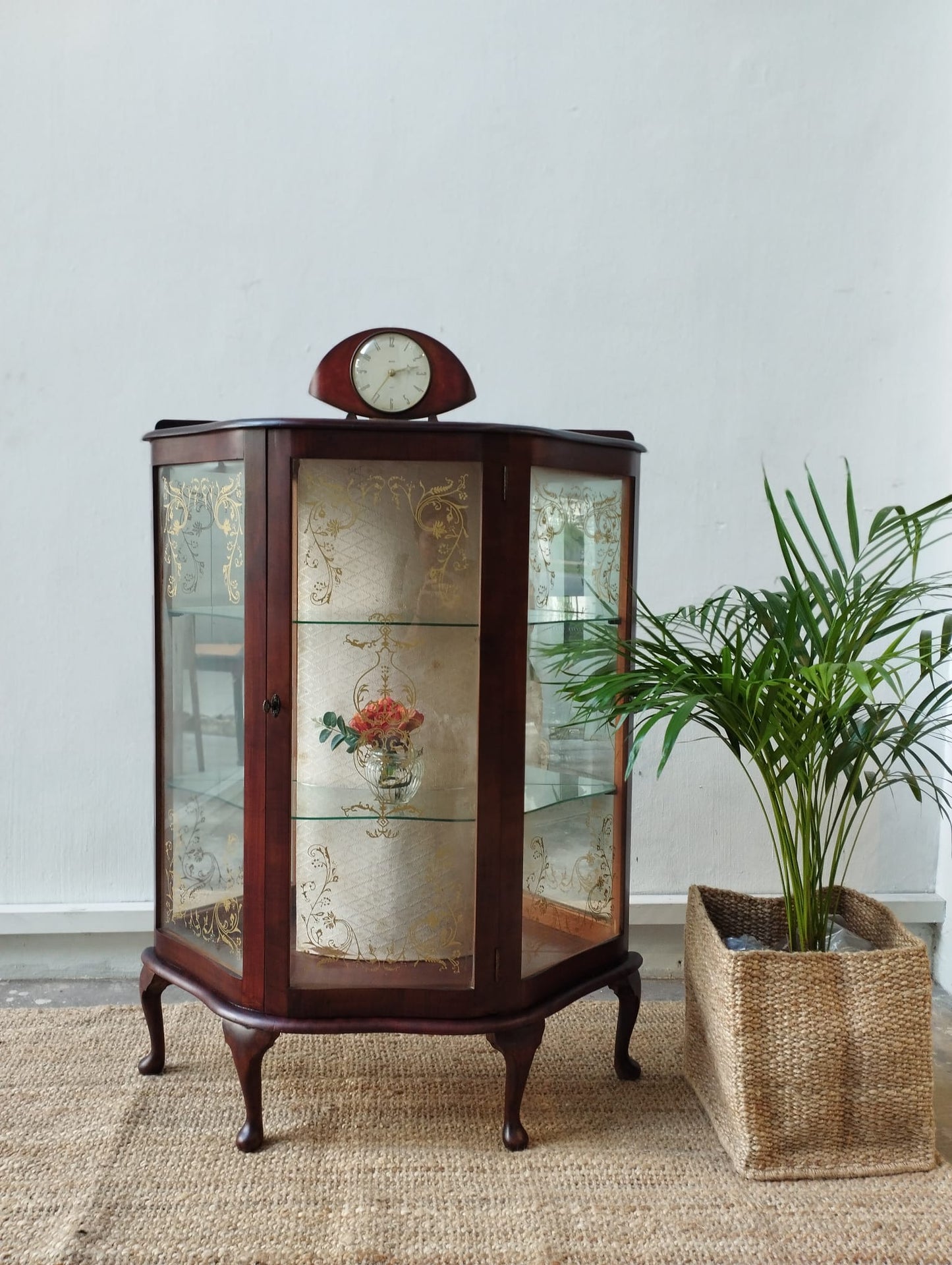 Vintage Display Cabinet with mirror Backing