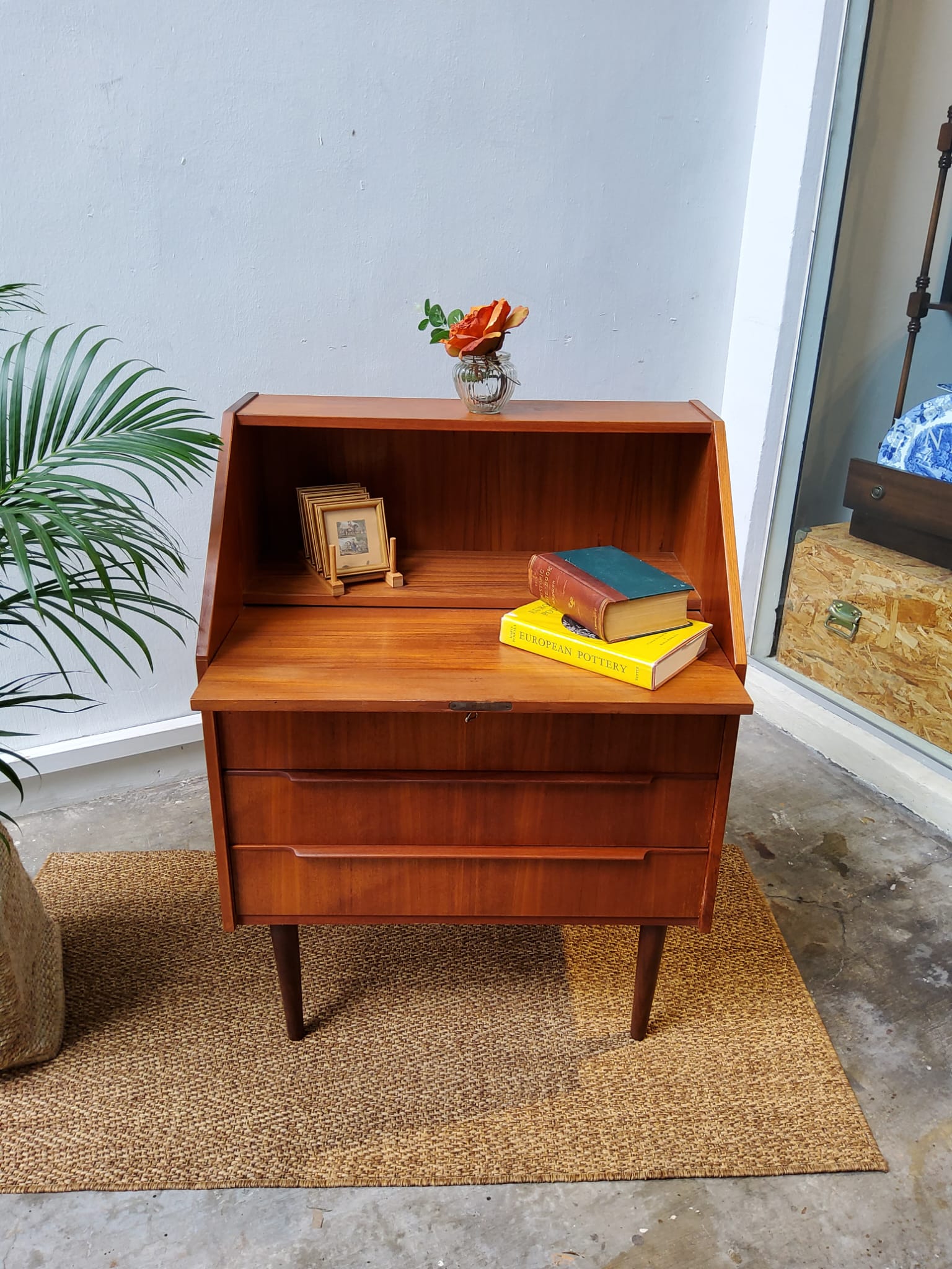 Danish style writing desk cabinet