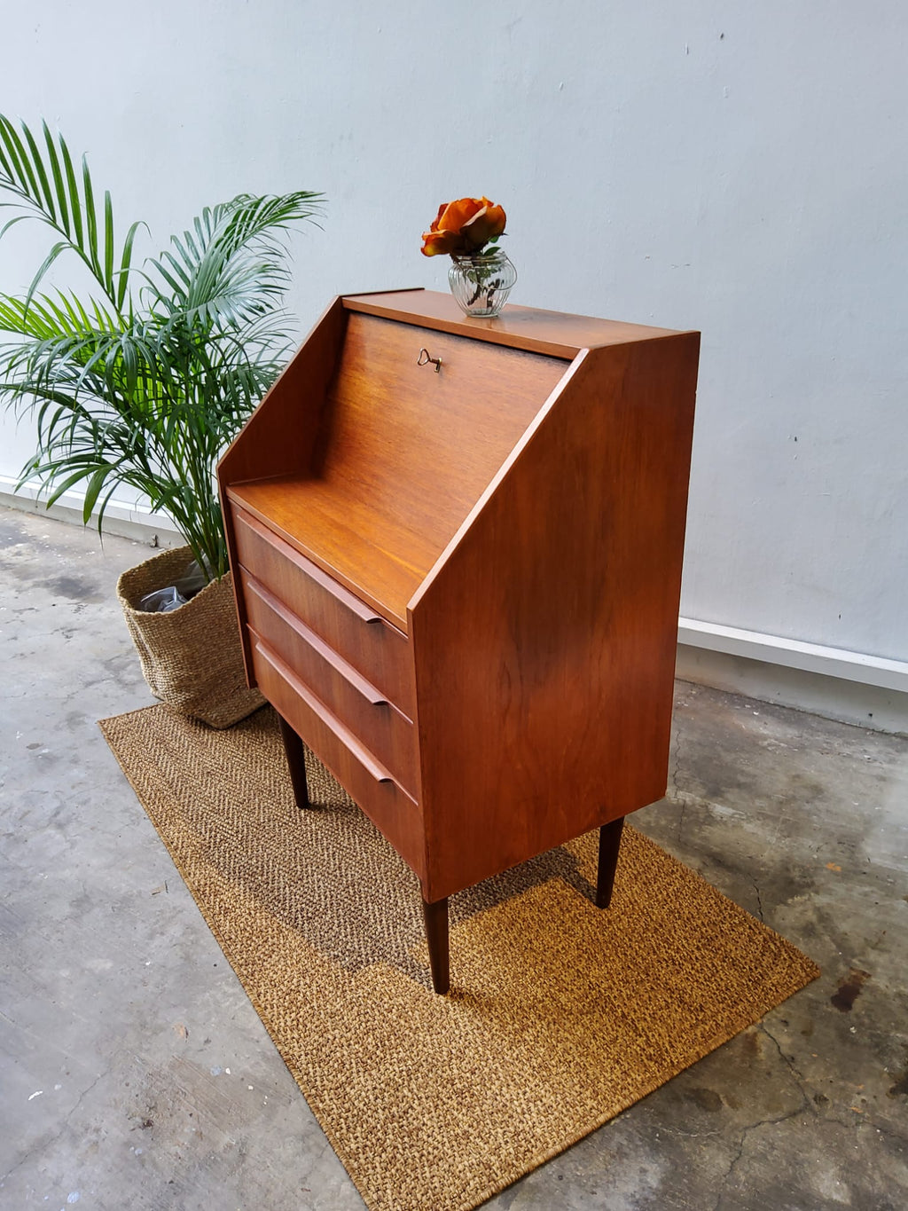 Danish style writing desk cabinet