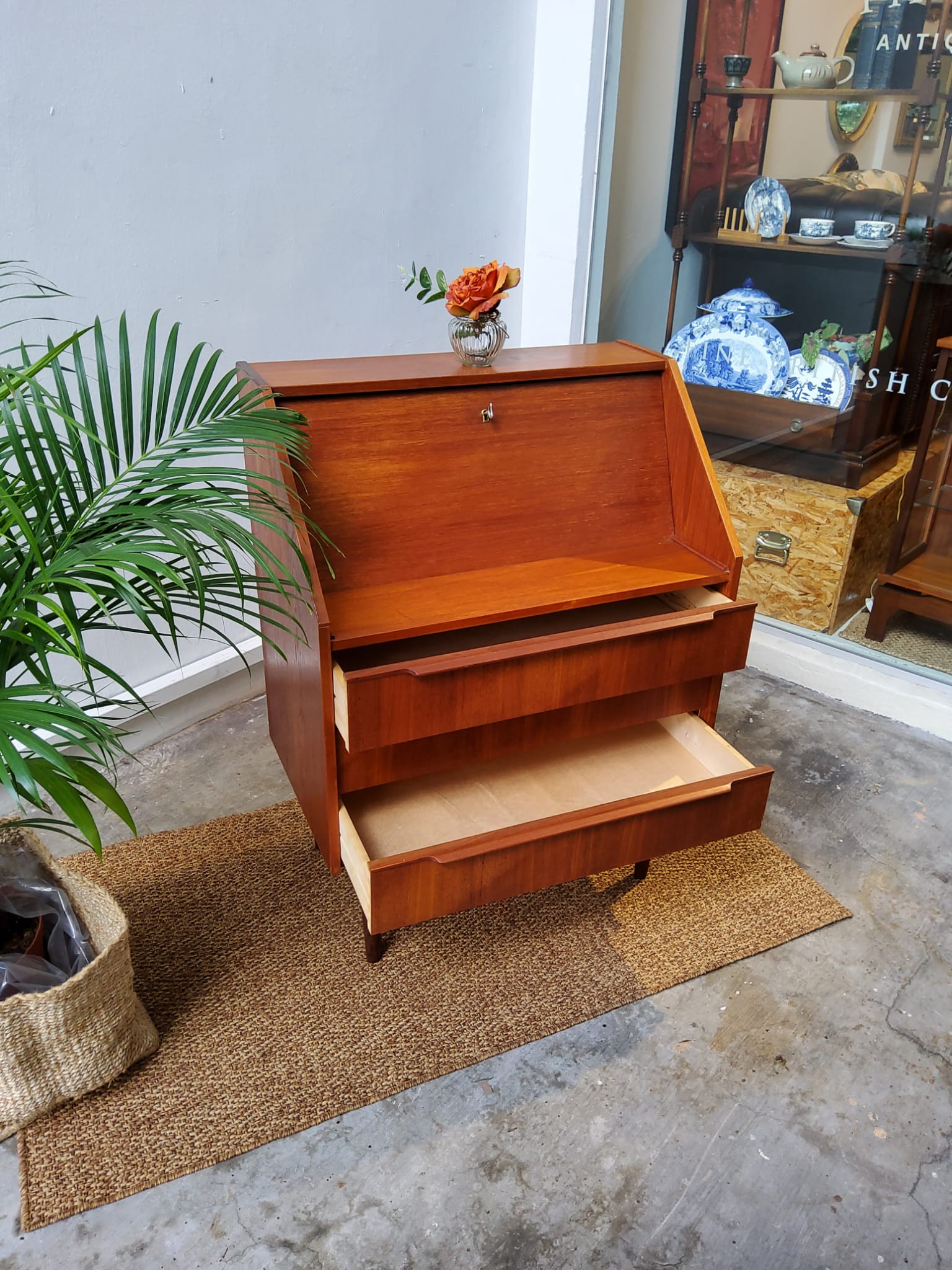 Danish style writing desk cabinet