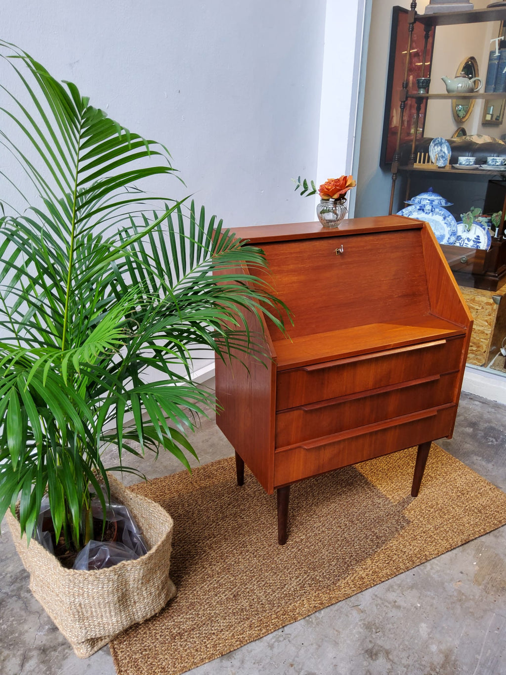 Danish style writing desk cabinet