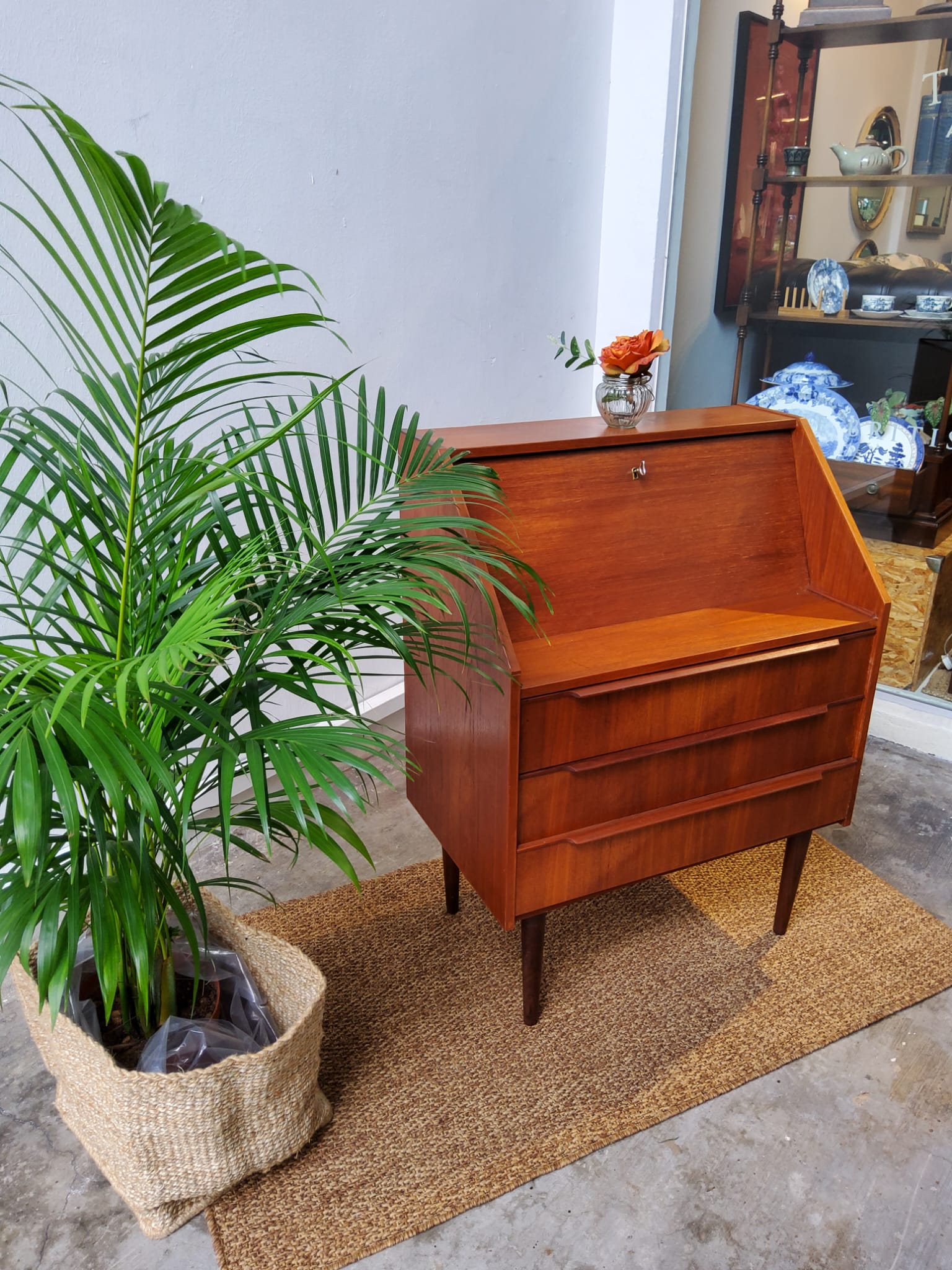 Danish style writing desk cabinet