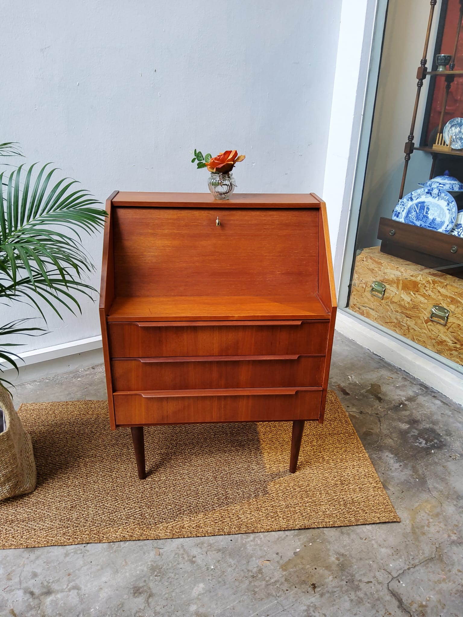 Danish style writing desk cabinet