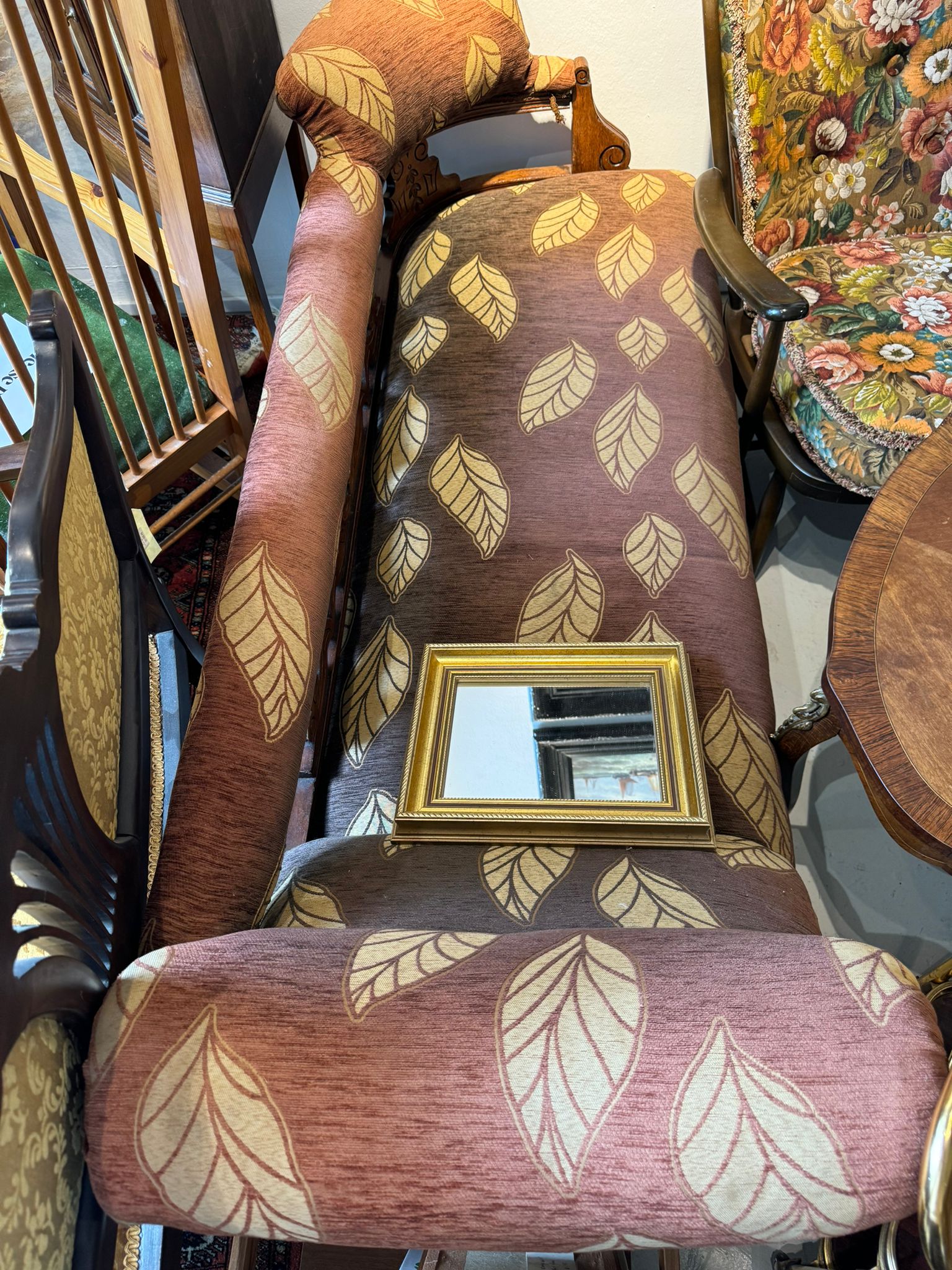 19th Century Long Victorian Mahogany Chaise Lounge England