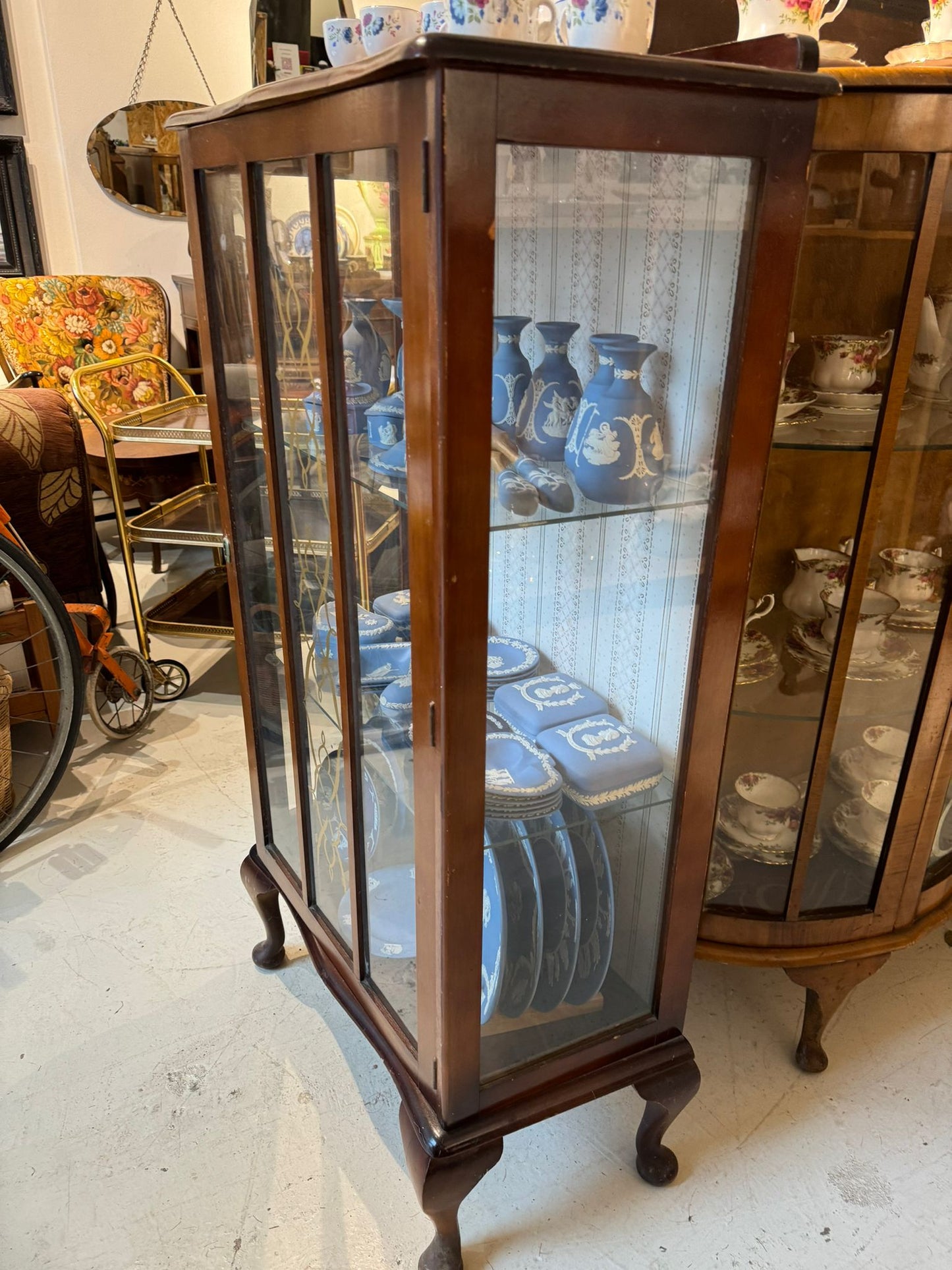 Vintage Walnut Display Cabinet