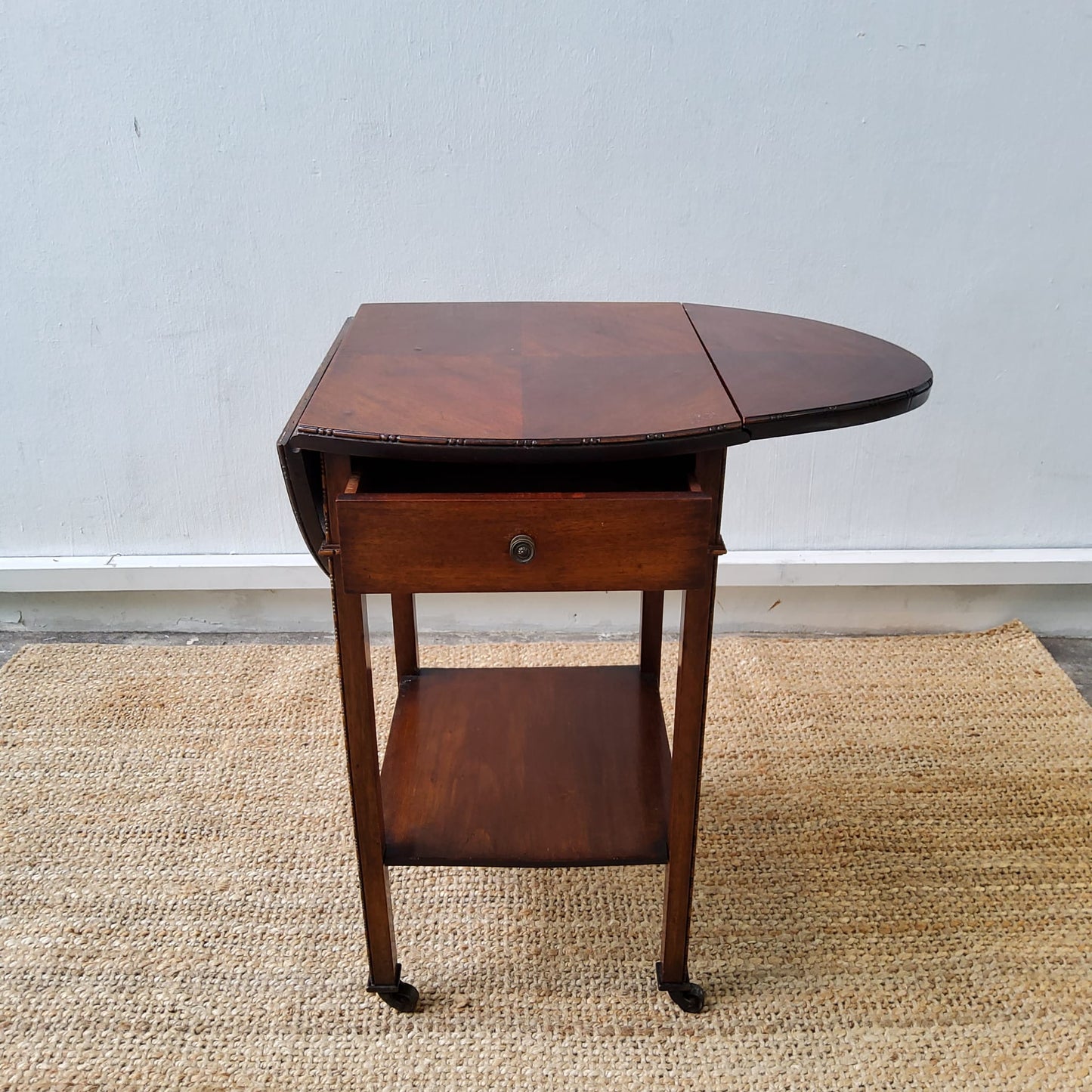 Drop Leaf Table Trolley with Mahogany Wing