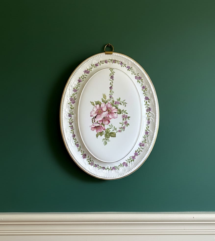 Ridgway "Pink Wild Rose" Oval Display Platter