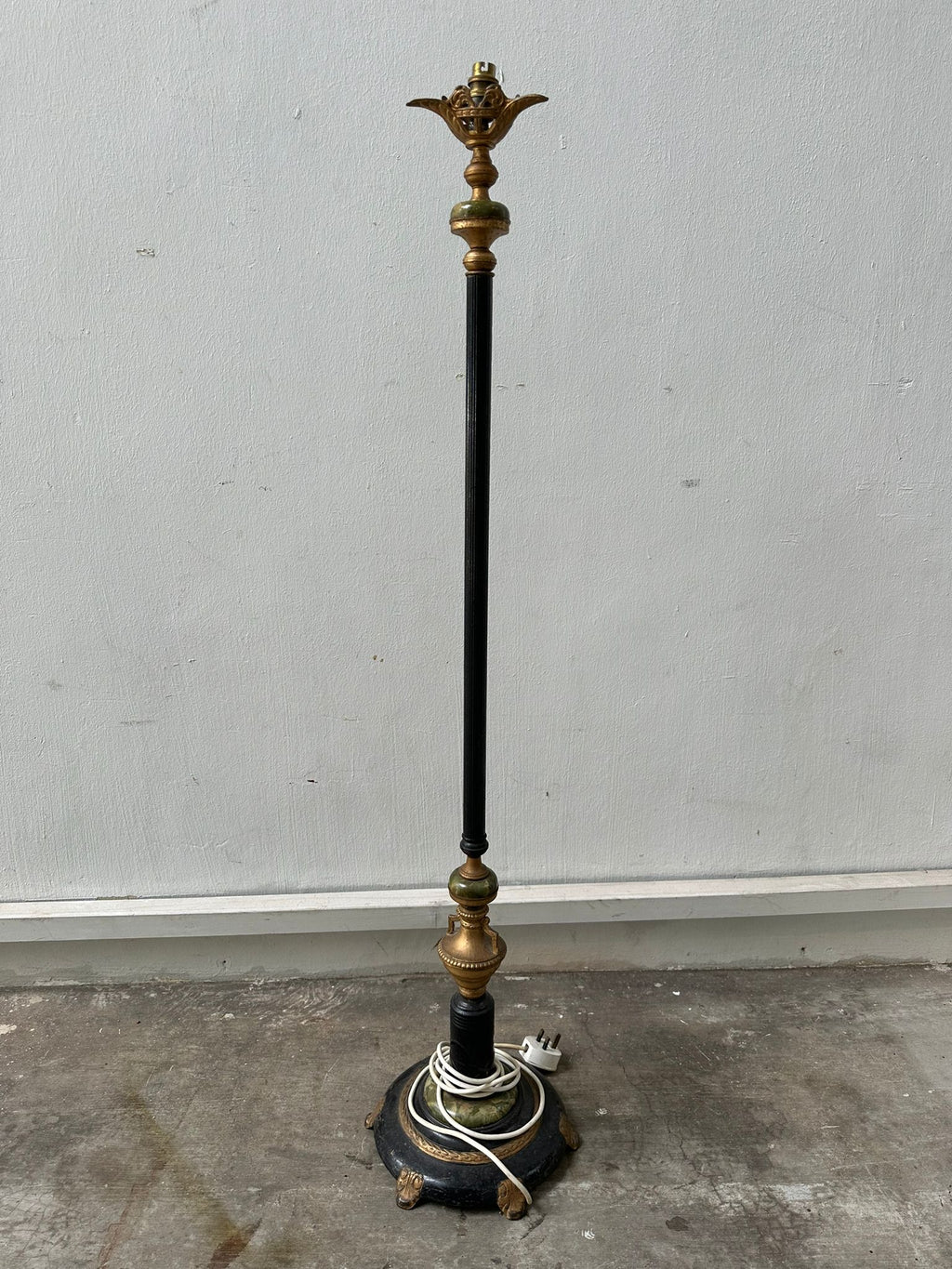 19th Century Ebonised Floor Lamp with Onyx